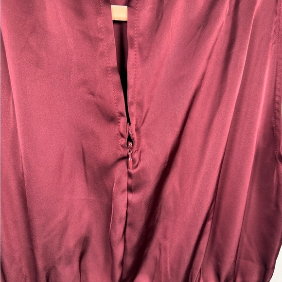 Lulus Elegance Plum Chiffon Sleeveless Mock Neck Maxi Dress M - Picture 7 of 15